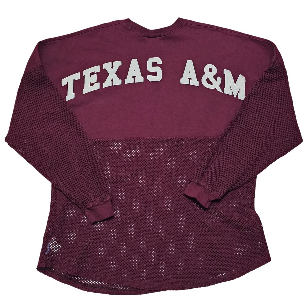Texas A&M Aggies Maroon Mesh Jersey Long Sleeve Shirt Men's Large Spirit Jersey